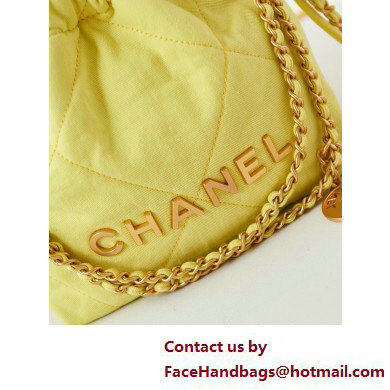 Chanel Canvas  &  Gold-Tone CHANEL 22 Mini Handbag AS3980 Yellow 2025